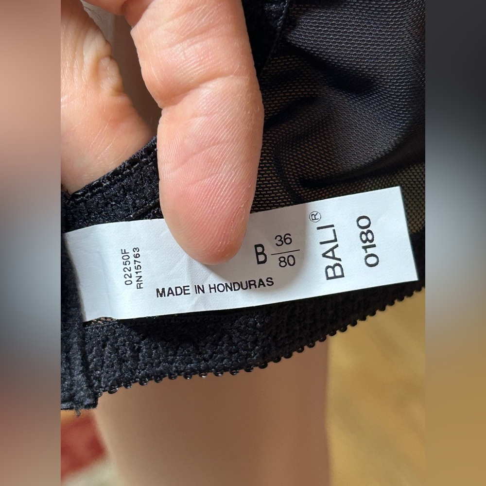NWT Bali Black Bra - Women's Intimates size 36B - Picture 7 of 9